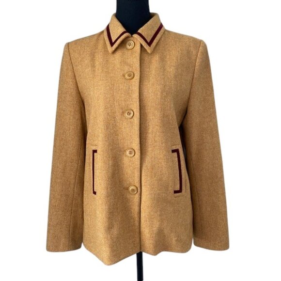 PHILLIPE ADEC Wool Tweed Blazer Jacket Sz 6 - Picture 1 of 16